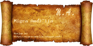 Migra Amália névjegykártya